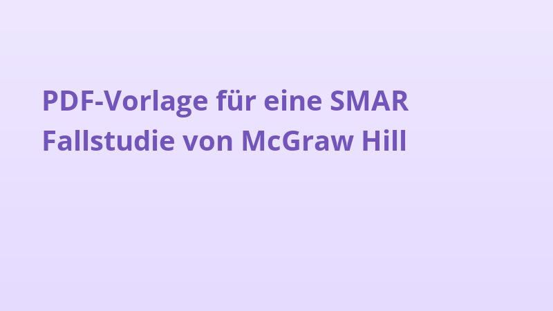 PDF-Vorlage für eine SMAR Fallstudie von McGraw Hill