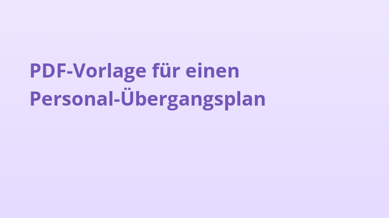 PDF-Vorlage für einen Personal-Übergangsplan