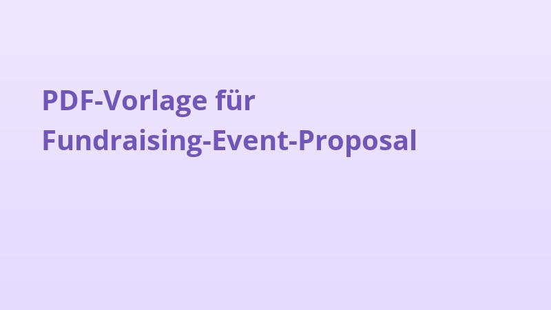 PDF-Vorlage für Fundraising-Event-Proposal