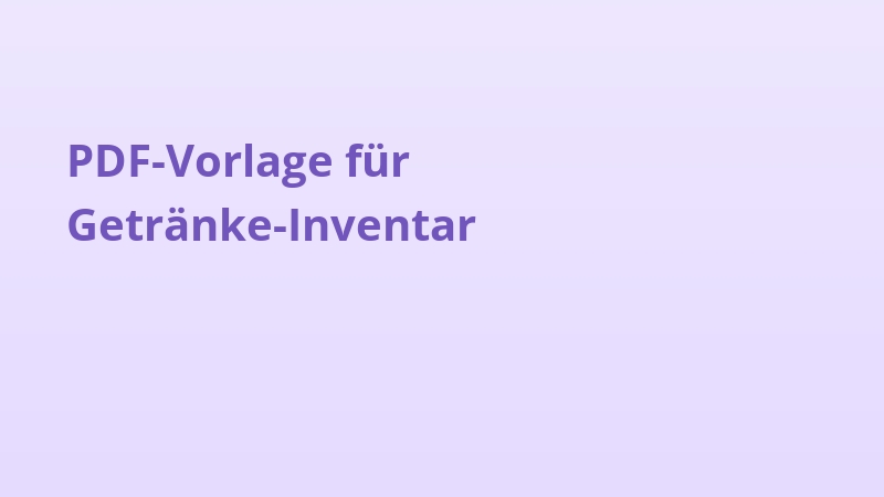 PDF-Vorlage für Getränke-Inventar