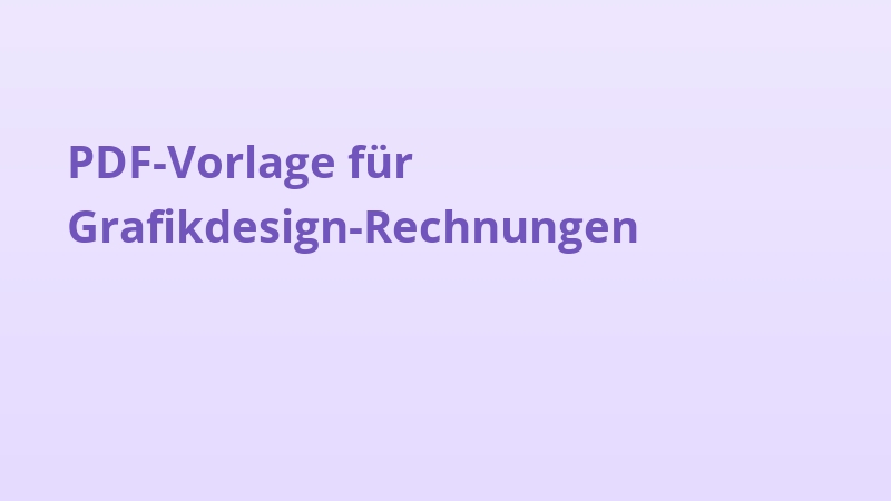 PDF-Vorlage für Grafikdesign-Rechnungen
