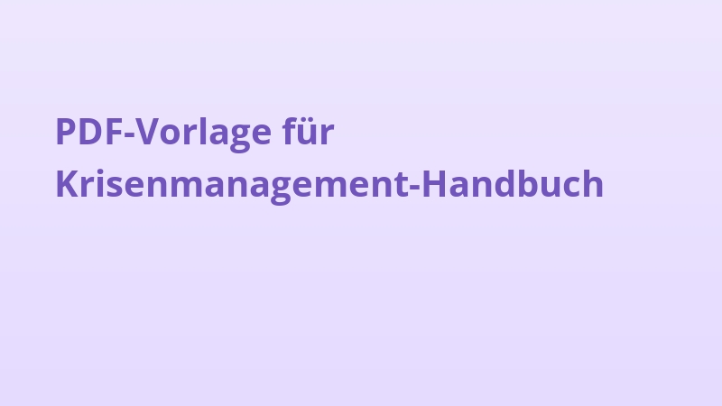 PDF-Vorlage für Krisenmanagement-Handbuch