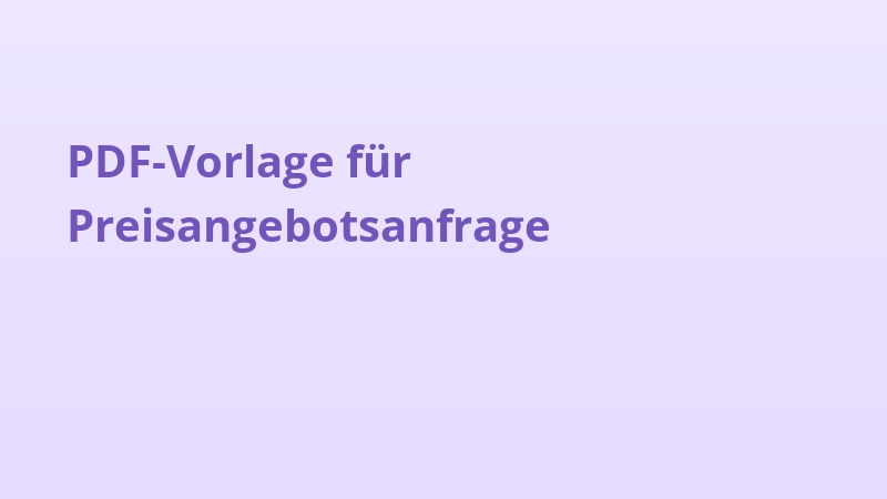 PDF-Vorlage für Preisangebotsanfrage