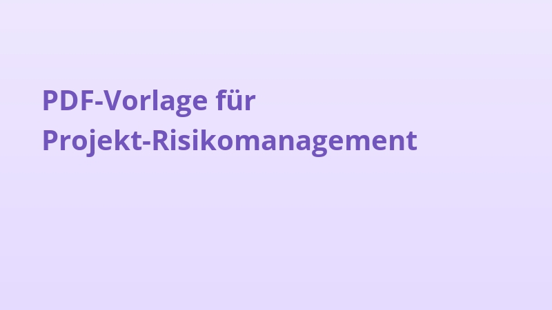 PDF-Vorlage für Projekt-Risikomanagement