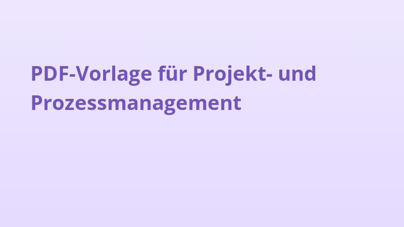PDF-Vorlage für Projekt- und Prozessmanagement