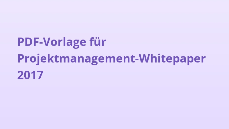 PDF-Vorlage für Projektmanagement-Whitepaper 2017