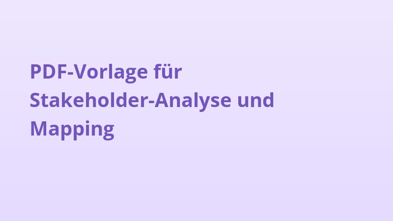 PDF-Vorlage für Stakeholder-Analyse und Mapping