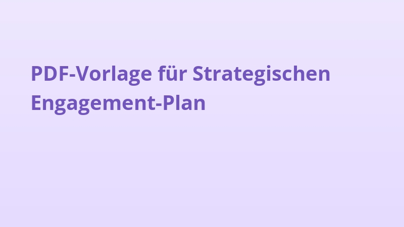 PDF-Vorlage für Strategischen Engagement-Plan