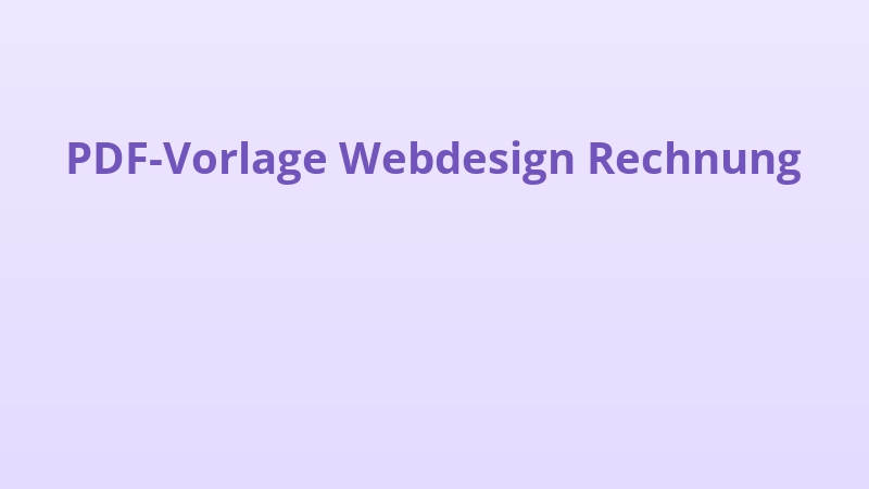 PDF-Vorlage Webdesign Rechnung