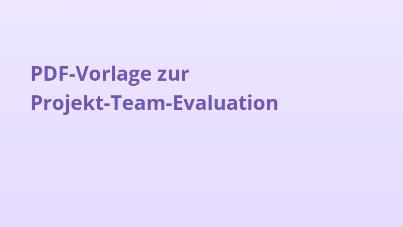 PDF-Vorlage zur Projekt-Team-Evaluation
