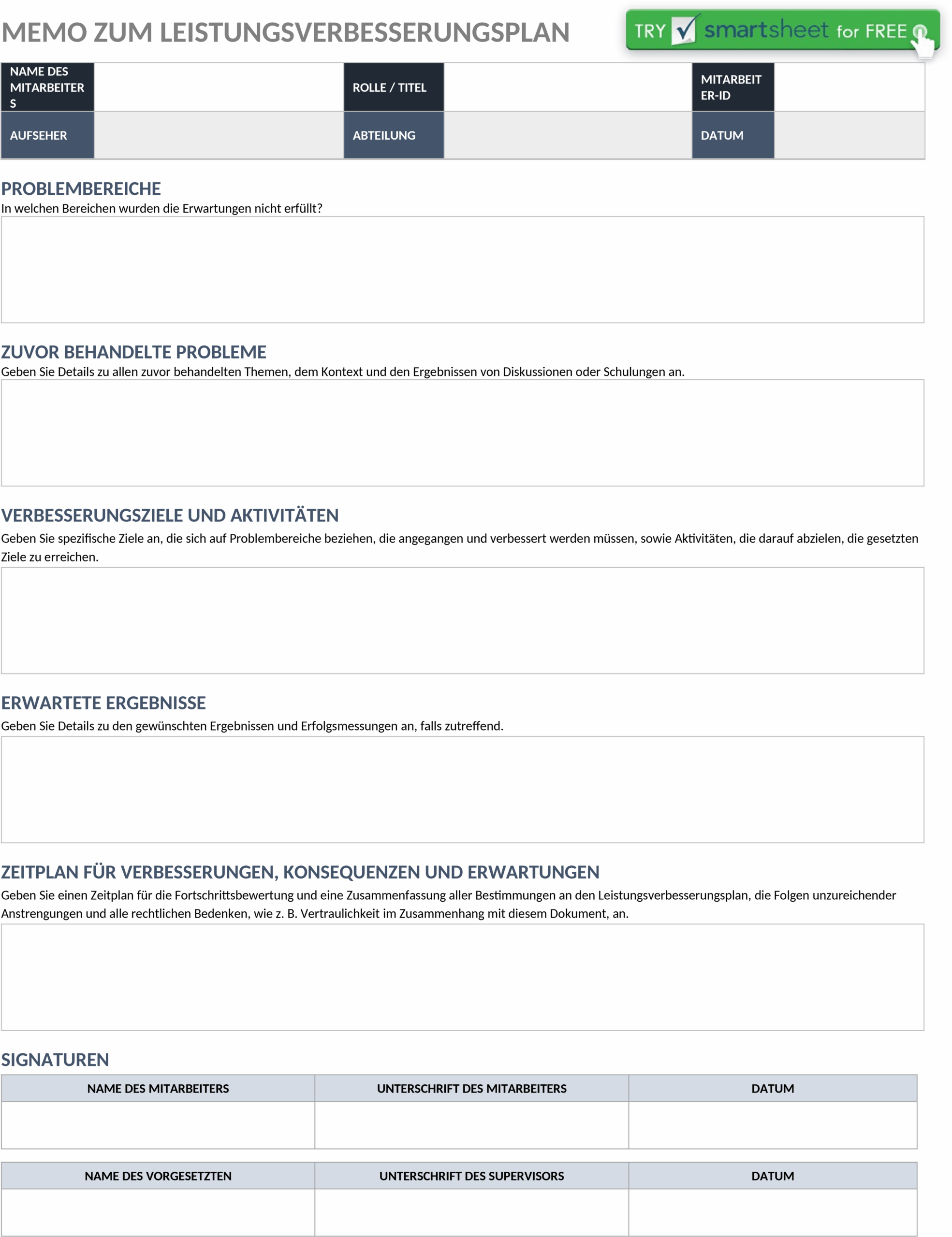 Word-Dokument: Performance Improvement Plan Memo