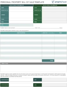 personal-property-bill-of-sale-vorlage