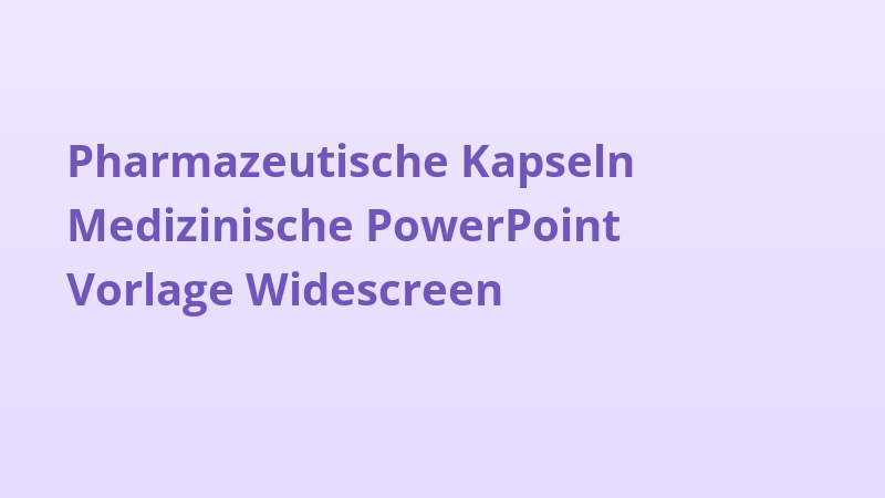 Pharmazeutische Kapseln Medizinische PowerPoint Vorlage Widescreen