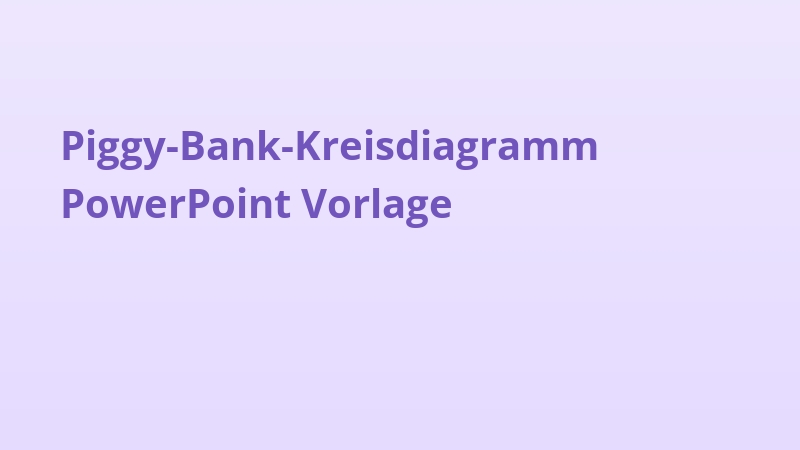 Piggy-Bank-Kreisdiagramm PowerPoint Vorlage