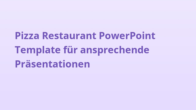 Pizza Restaurant PowerPoint Template für ansprechende Präsentationen