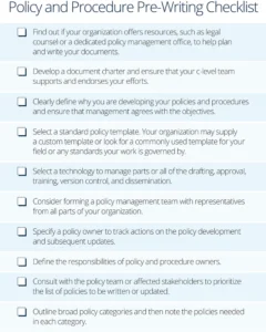 policy-and-procedure-pre-writing-checklist