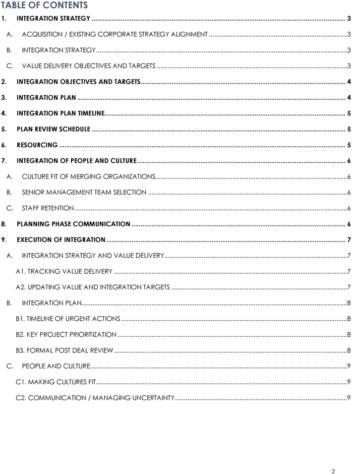 post-merger-integrationsplan-vorlage