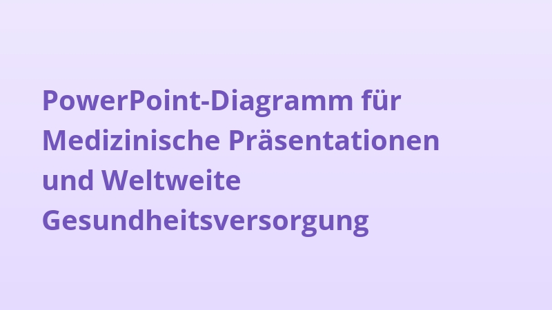 PowerPoint-Diagramm für Medizinische Präsentationen und Weltweite Gesundheitsversorgung