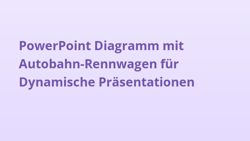 PowerPoint Diagramm mit Autobahn-Rennwagen für Dynamische Präsentationen