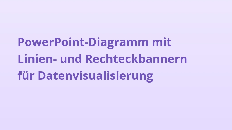 PowerPoint-Diagramm mit Linien- und Rechteckbannern für Datenvisualisierung