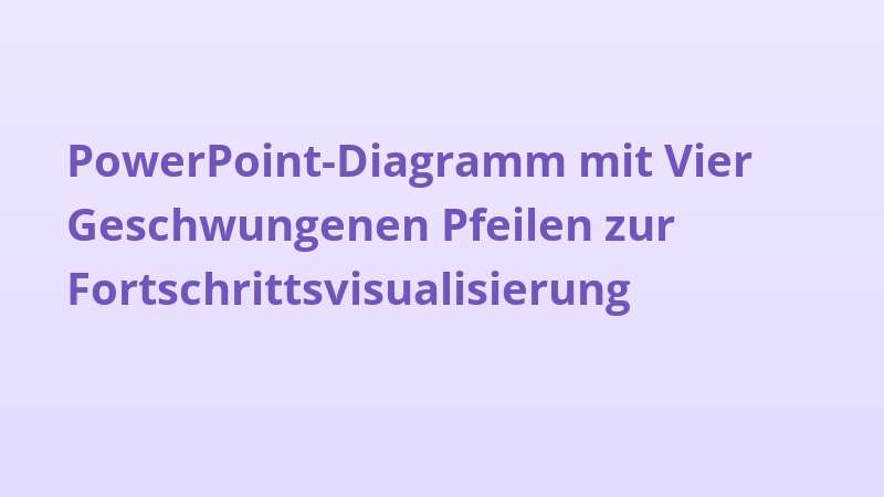 PowerPoint-Diagramm mit Vier Geschwungenen Pfeilen zur Fortschrittsvisualisierung