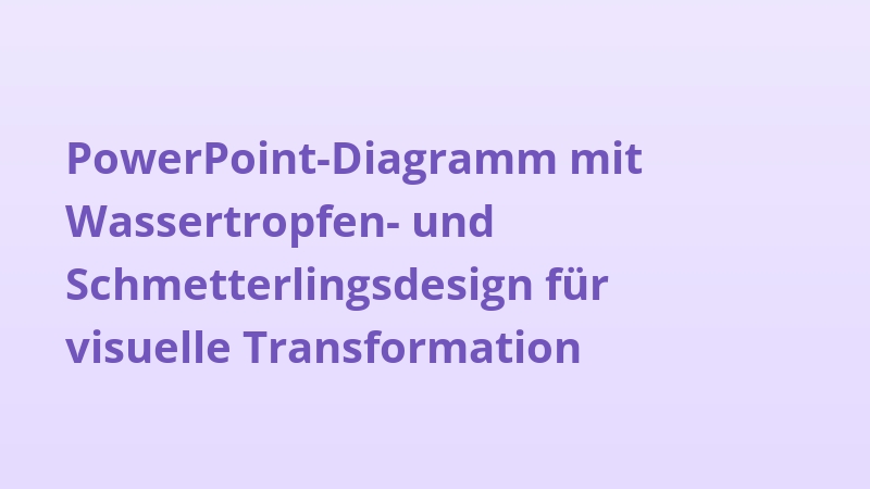 PowerPoint-Diagramm mit Wassertropfen- und Schmetterlingsdesign für visuelle Transformation
