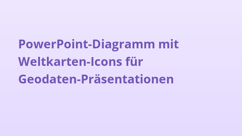 PowerPoint-Diagramm mit Weltkarten-Icons für Geodaten-Präsentationen
