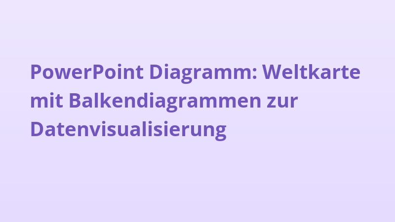 PowerPoint Diagramm: Weltkarte mit Balkendiagrammen zur Datenvisualisierung