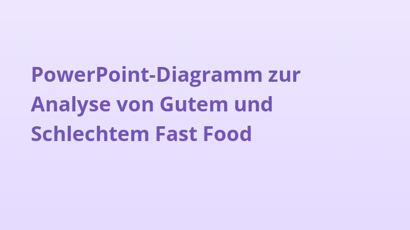 PowerPoint-Diagramm zur Analyse von Gutem und Schlechtem Fast Food