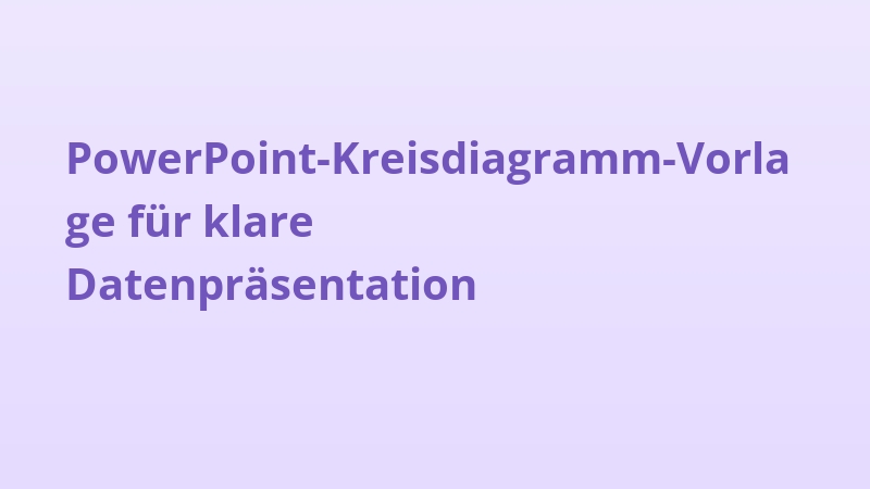 PowerPoint-Kreisdiagramm-Vorlage für klare Datenpräsentation