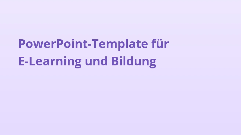 PowerPoint-Template für E-Learning und Bildung
