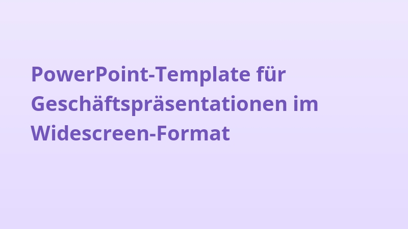 PowerPoint-Template für Geschäftspräsentationen im Widescreen-Format