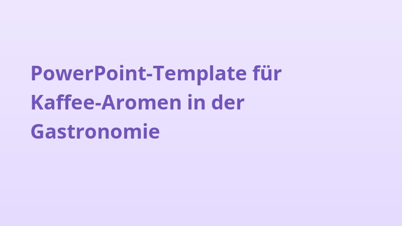 PowerPoint-Template für Kaffee-Aromen in der Gastronomie