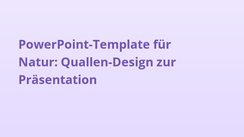 PowerPoint-Template für Natur: Quallen-Design zur Präsentation