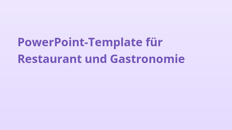 PowerPoint-Template für Restaurant und Gastronomie
