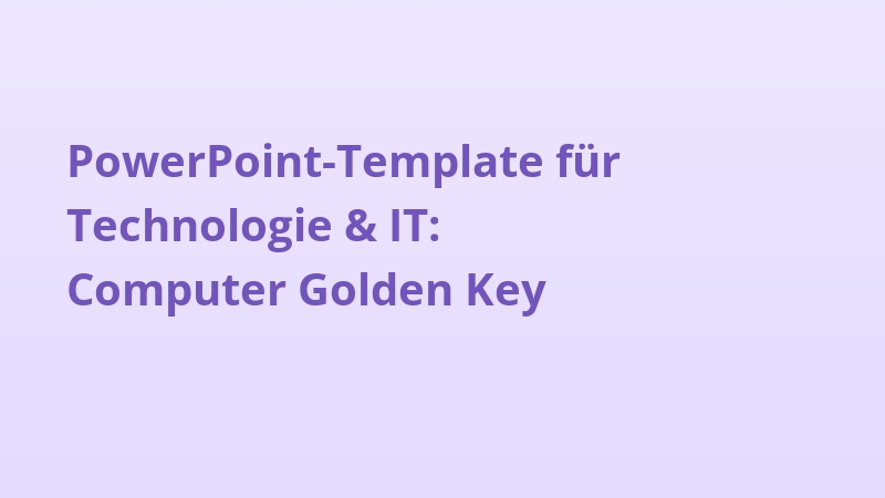 PowerPoint-Template für Technologie & IT: Computer Golden Key