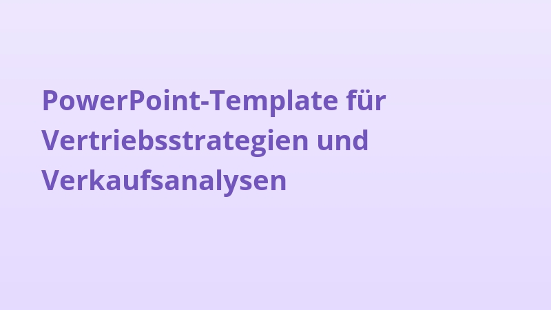PowerPoint-Template für Vertriebsstrategien und Verkaufsanalysen
