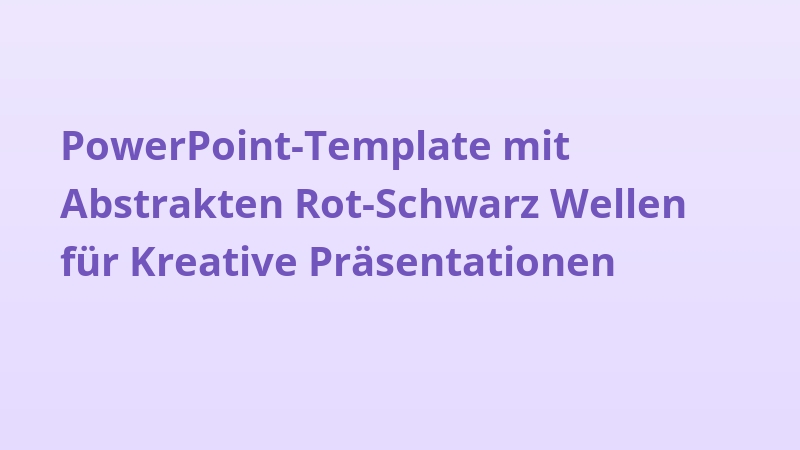 PowerPoint-Template mit Abstrakten Rot-Schwarz Wellen für Kreative Präsentationen