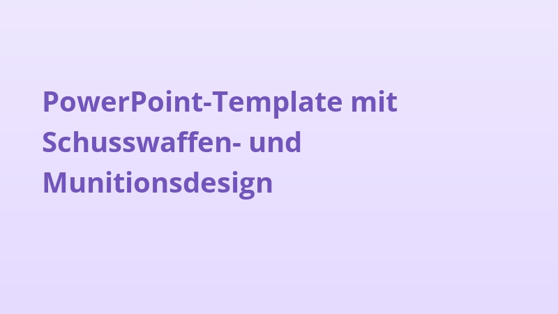 PowerPoint-Template mit Schusswaffen- und Munitionsdesign