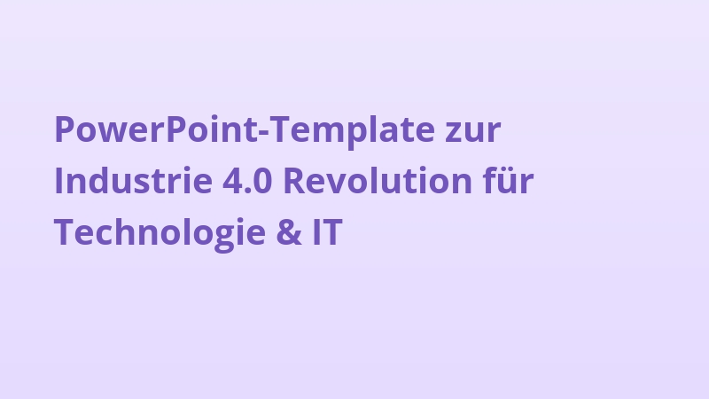 PowerPoint-Template zur Industrie 4.0 Revolution für Technologie & IT