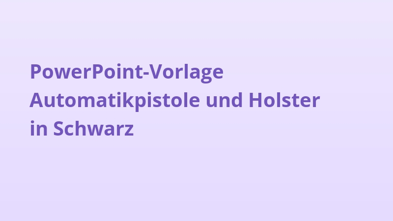 PowerPoint-Vorlage Automatikpistole und Holster in Schwarz