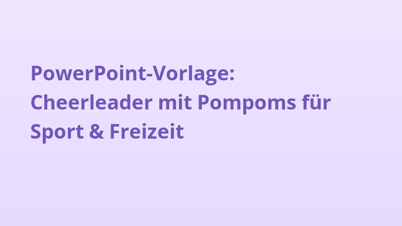 PowerPoint-Vorlage: Cheerleader mit Pompoms für Sport & Freizeit