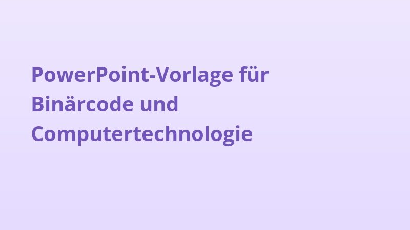 PowerPoint-Vorlage für Binärcode und Computertechnologie