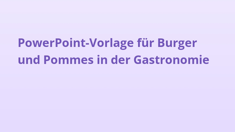 PowerPoint-Vorlage für Burger und Pommes in der Gastronomie