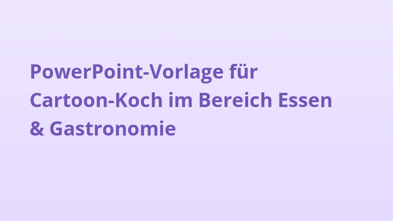 PowerPoint-Vorlage für Cartoon-Koch im Bereich Essen & Gastronomie