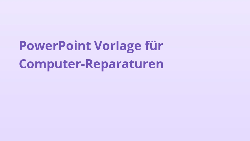 PowerPoint Vorlage für Computer-Reparaturen