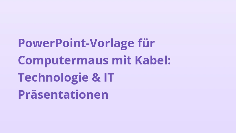 PowerPoint-Vorlage für Computermaus mit Kabel: Technologie & IT Präsentationen