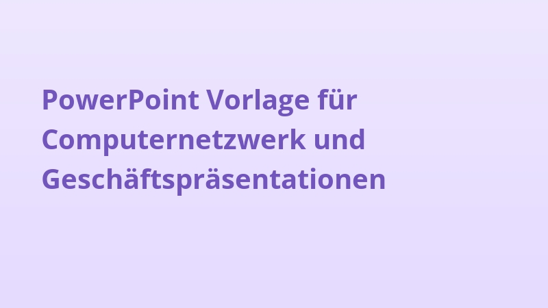 PowerPoint Vorlage für Computernetzwerk und Geschäftspräsentationen