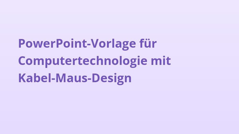 PowerPoint-Vorlage für Computertechnologie mit Kabel-Maus-Design