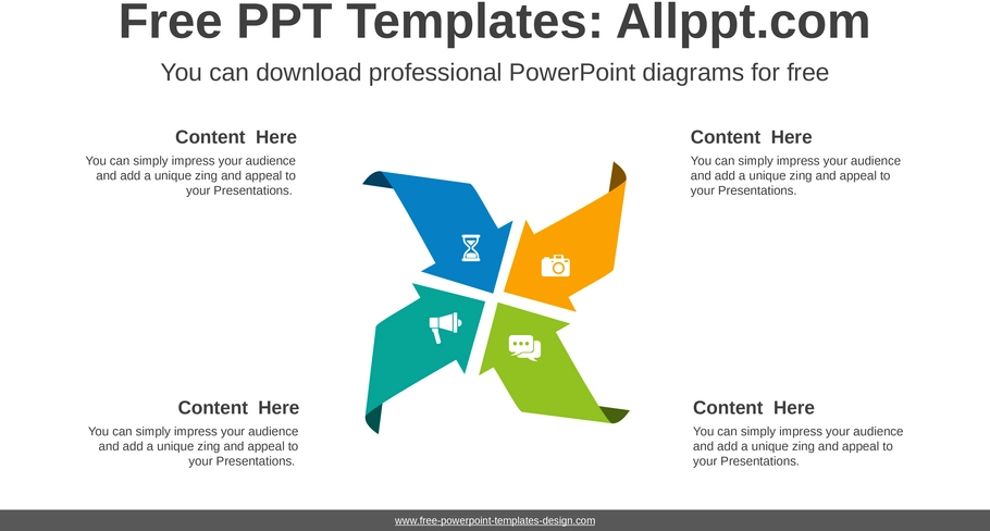 powerpoint-vorlage-fuer-diagramme-mit-vier-pfeilen